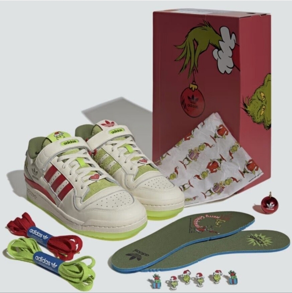 AdidasForum Low "The Grinch" lace-up trainers NEW Size 10Mens